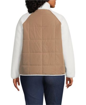 Plus Size Mixed Media High Pile Fleece Jacket