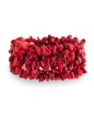 Big Chunky Multi Colors Crystal Chips Cluster Statement Wide Bracelet