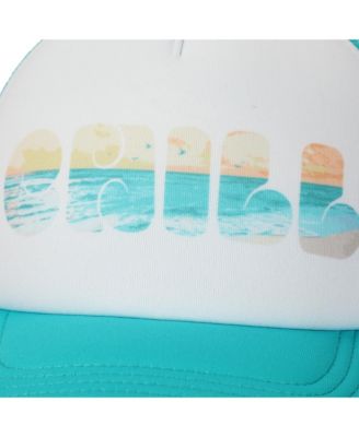 Chill Beach Vibes White & Aqua Foam Trucker Hat