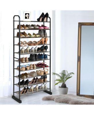 10-Tier Free-Standing Metal Frame Shoe Rack