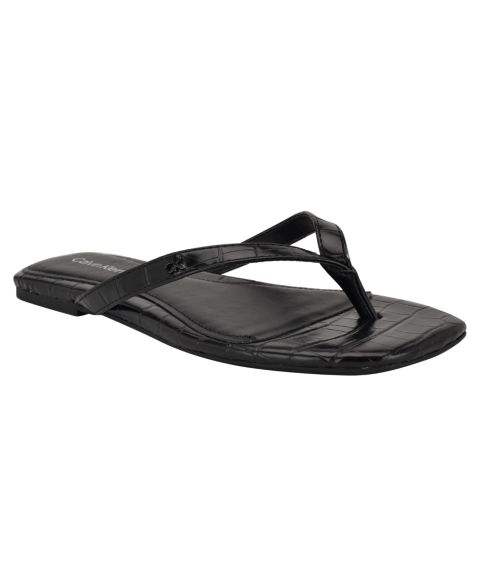 Женские сандалии Calvin Klein Stelea Thong Flat, цвет: Чёрный