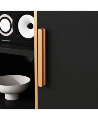 TV Stand with 2 Doors and Metal Handles and Feet, Media Console, Entertainment Center