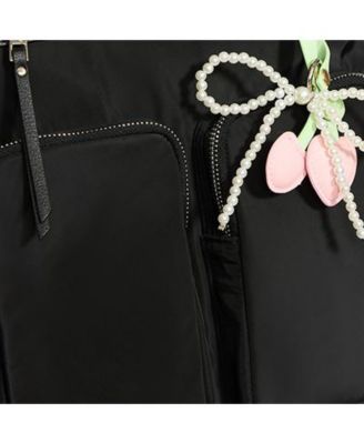 Cherry Heart and Cultivated Pearl Bow Bag Charms