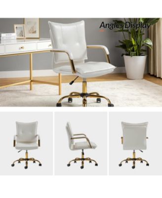 Modern Home Office Desk Chair with Golden Legs