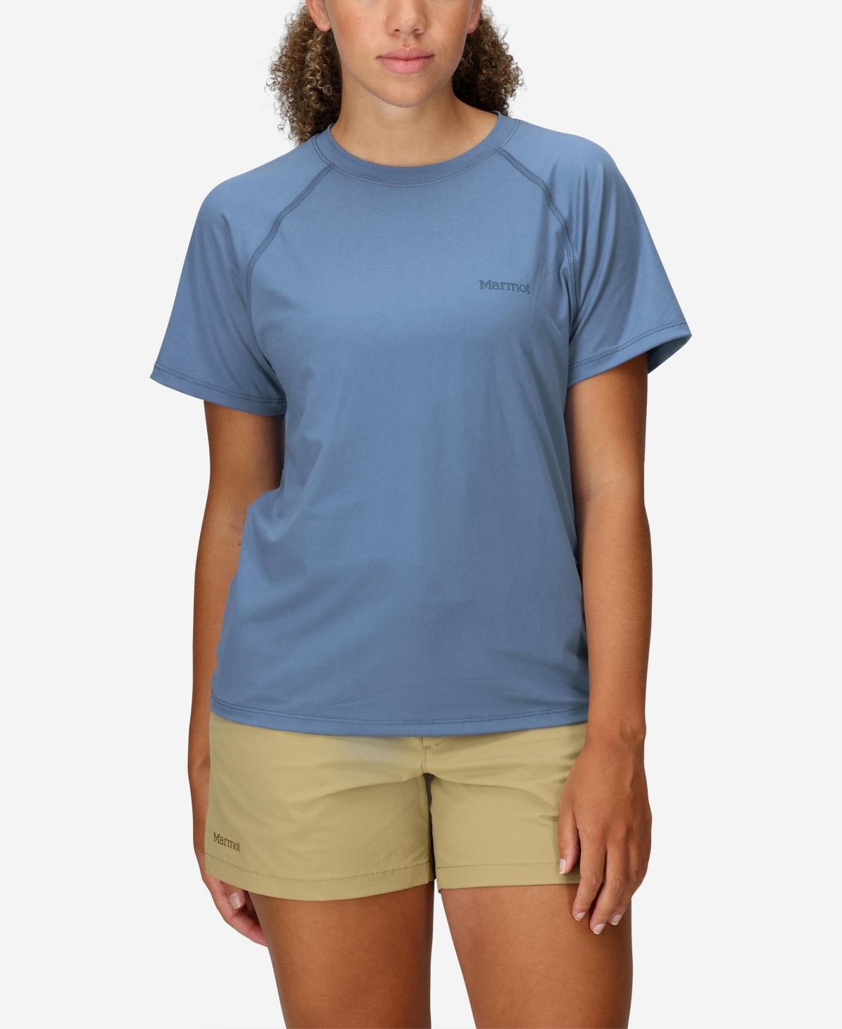 Marmot Women's Windridge Short Sleeve Crewneck Shirt In Rain Cloud