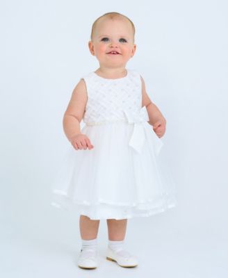Baby Girls Tiered Pearl Sleeveless Dress