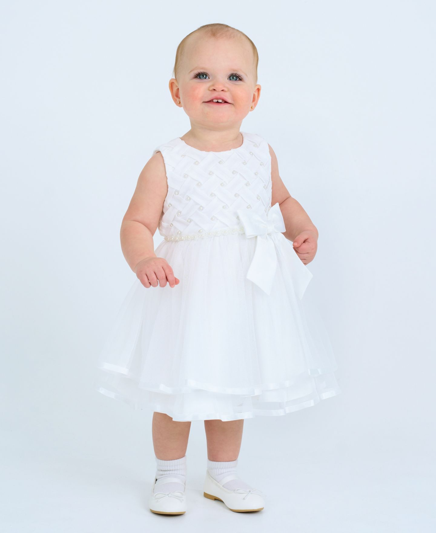 Платье Rare Editions Tiered Pearl Sleeveless Dress для девочек-малышей — фото 6