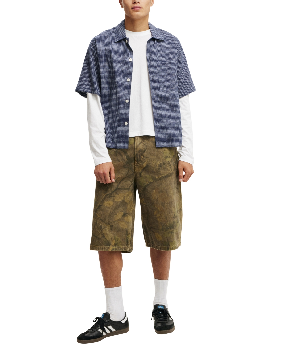 Shop Cotton On Men's Super Baggy Jort Shorts In Green