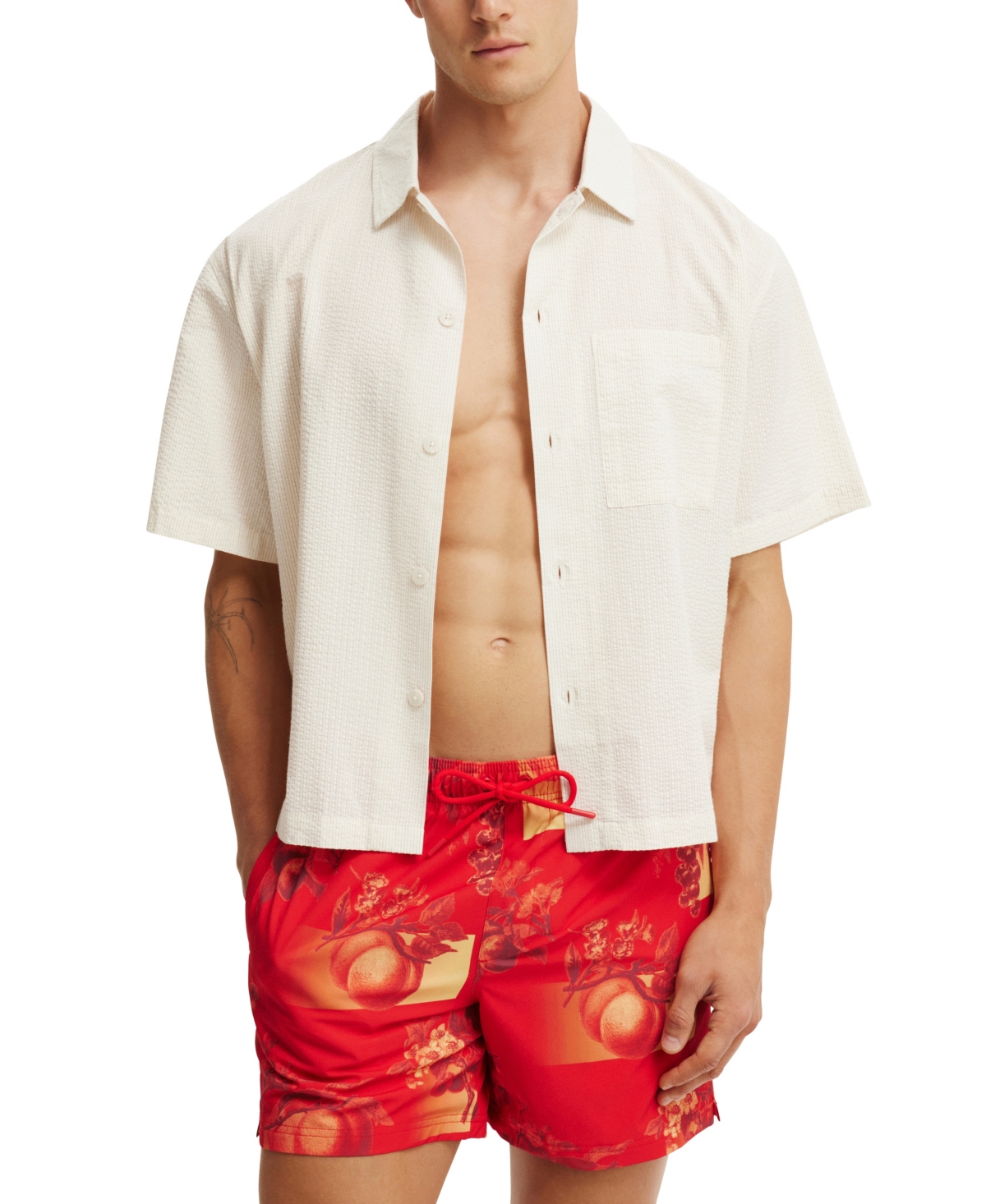 Shop Cotton On Men's Stretch Swim Shorts In Red Fruits