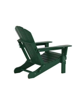 All-Weather Contoured Outdoor Poly Folding Adirondack Chair (Set of 4)
