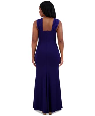 Women's V-Neck Sleeveless Bow-Trim Gown