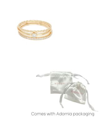 Gold Three Band Ring Set