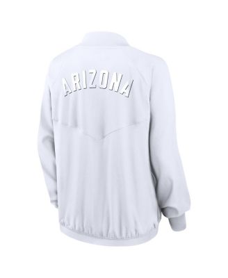 Women's&nbsp;White Arizona Wildcats Raglan Full-Zip Bomber Jacket