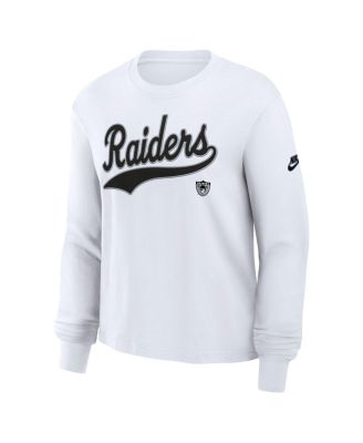Women's White Las Vegas Raiders Long Sleeve Boxy T-Shirt