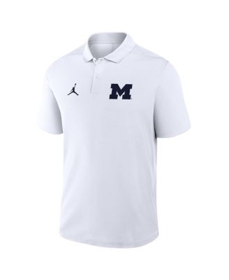 Men's White Michigan Wolverines Primetime Victory Primary Logo Performance Polo Shirt