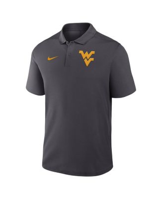 Men's Anthracite West Virginia Mountaineers Primetime Victory Primary Logo Performance Polo Shirt