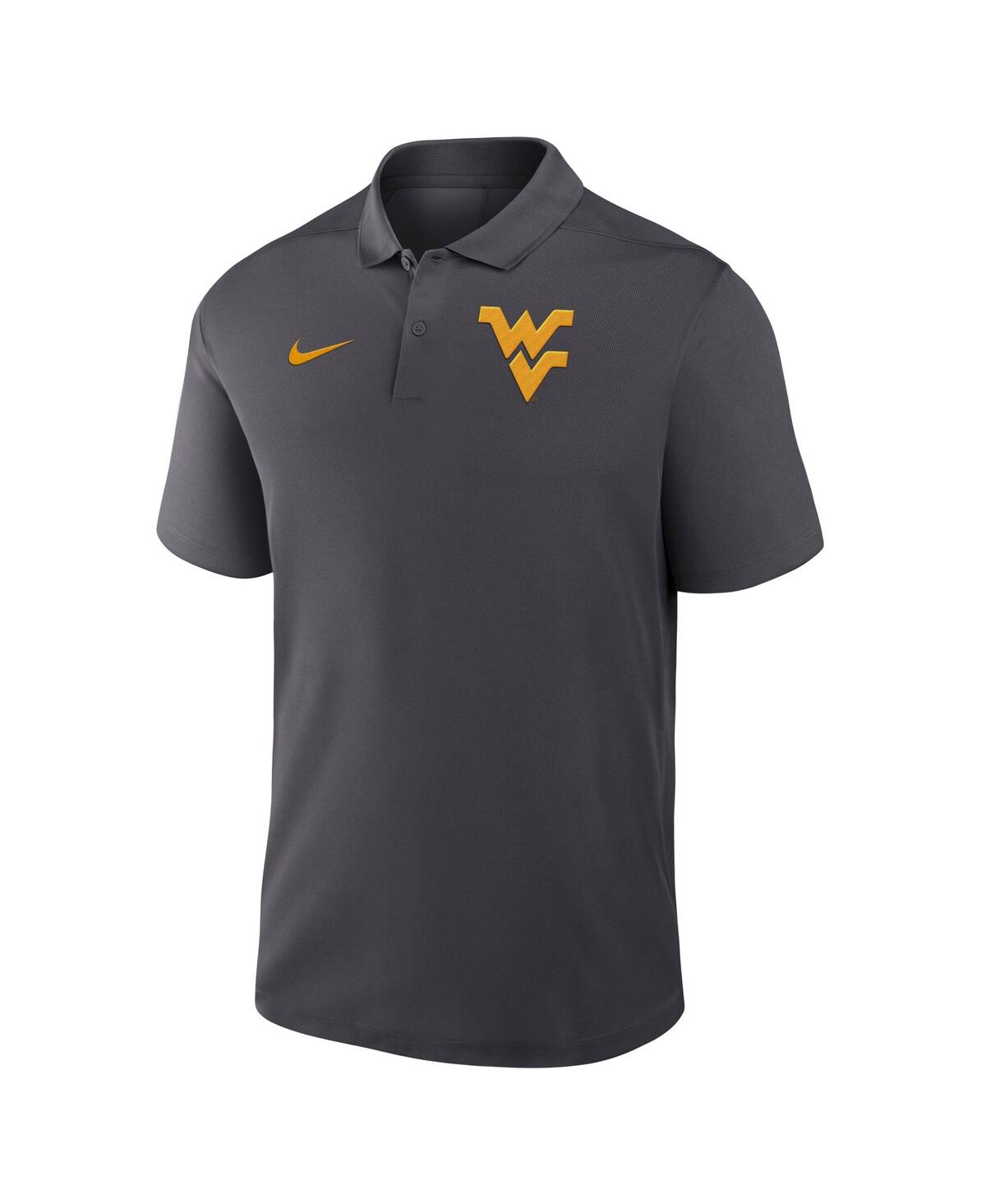 Nike Anthracite West Virginia Mountaineers Primetime Victory Primary Logo Performance Polo In Anthracite
