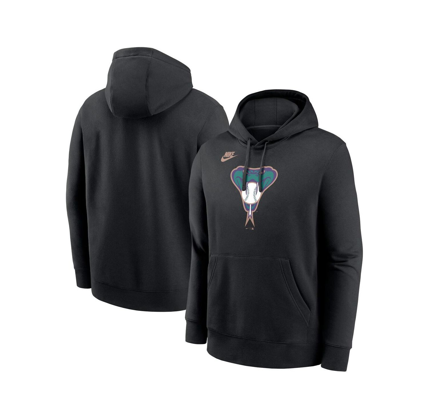 Men's Black Arizona Diamondbacks Cooperstown Collection Logo Club Pullover Hoodie