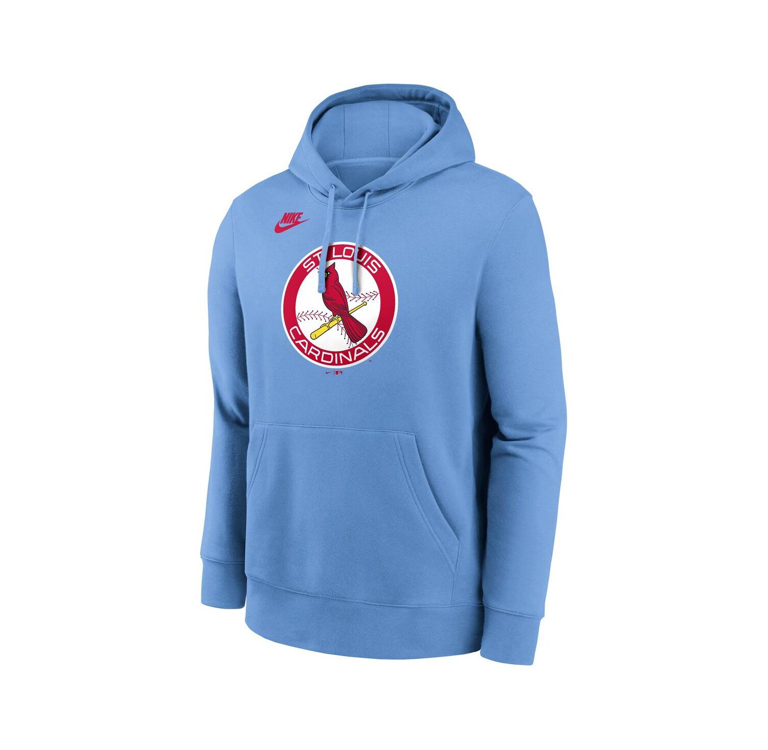 Men's Light Blue St. Louis Cardinals Cooperstown Collection Logo Club Pullover Hoodie