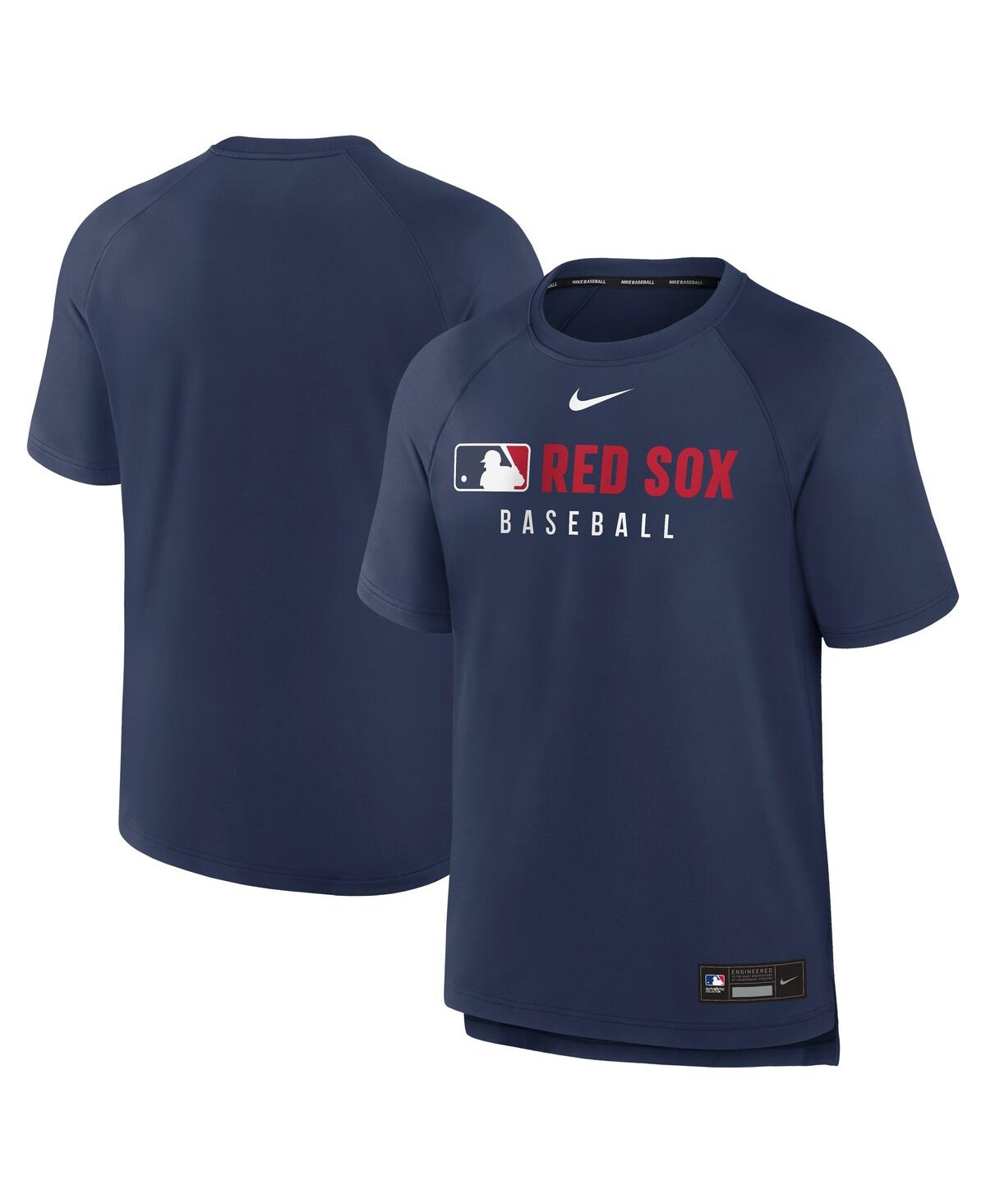 Nike Men's Navy Boston Red Sox Authentic Collection Pregame Raglan Performance T-Shirt