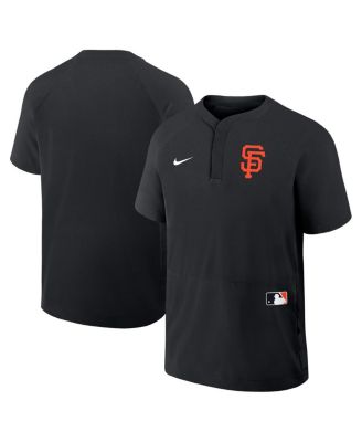 Nike - Men's Black San Francisco Giants Authentic Collection Raglan Short Sleeve Windshirt