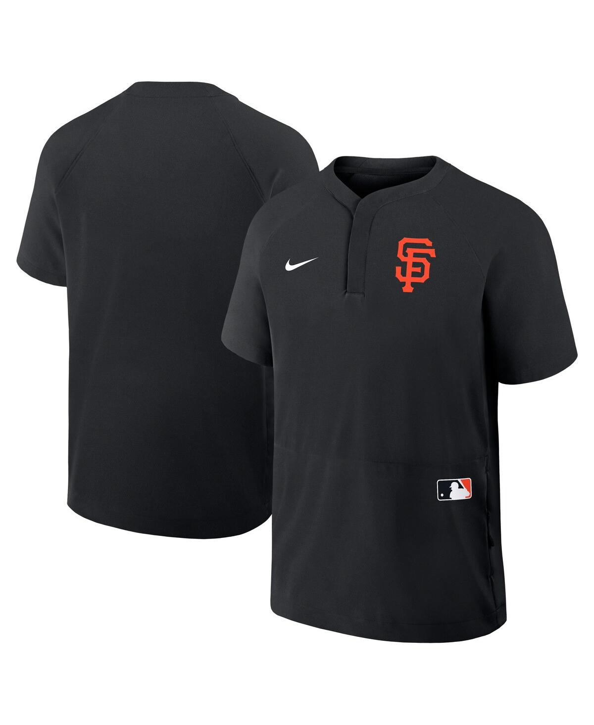 Nike Men's Black Baltimore Orioles Authentic Collection Raglan Short Sleeve Windshirt In Black