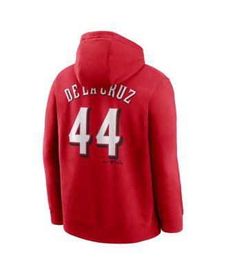 Men's Elly De La Cruz Red Cincinnati Reds Player Name Number Club Pullover Hoodie