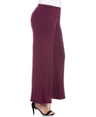 Plus Size Elastic Waist Flared Leg Palazzo Pants