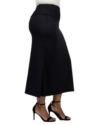 Plus Size Comfortable Fold Over Maxi Skirt