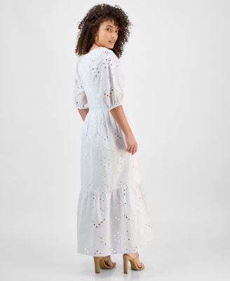 sachin and babi light blue dress Change of Scenery Jillian Embroidered Eyelet Tiered Maxi Dress