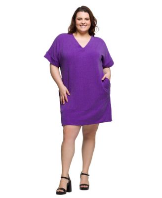 plus size purple dress shirt YOURS Plus Size Berry Purple Midi Shirt Dress