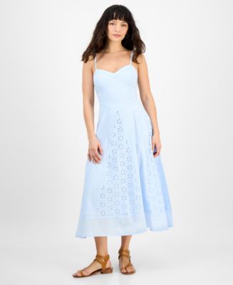 And Now This Petite V-Neck Sleeveless Eyelet Maxi Dress, Exclusively at Macy's - Macy's 