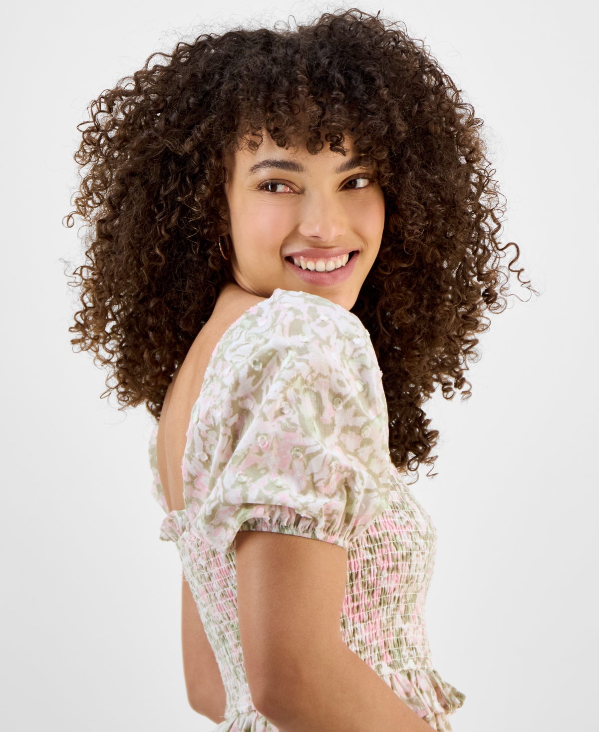 And Now This Petite Smocked Short-sleeve Cotton Maxi Dress, Exclusively At Macy's
