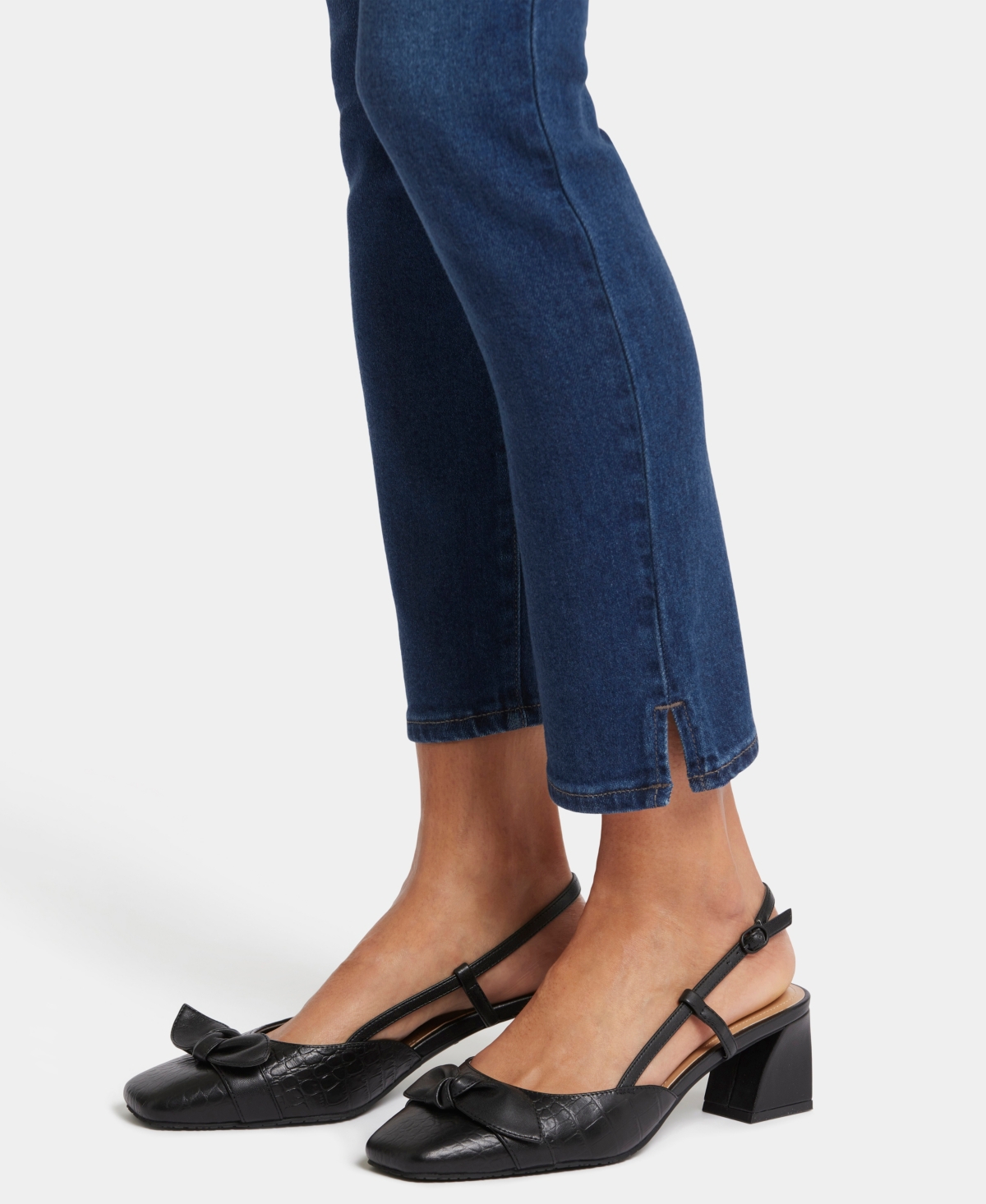 Nydj Petite Skinny Ankle Pull On Jeans With Side Slits In Wellspring
