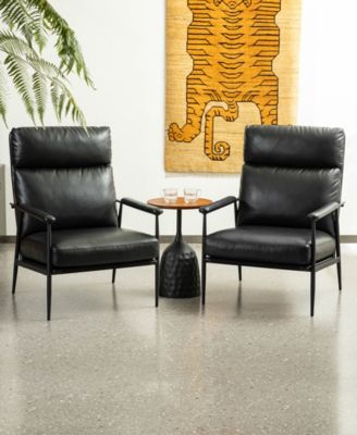 39.5" Leatherette Mid-Century Modern Armchair
