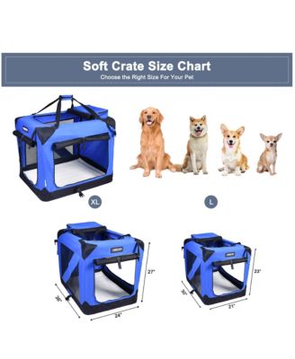 Soft Pet Crate: 30" - Blue