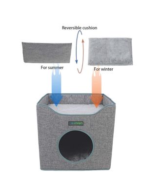 Foldable Cat Condo: Smoke Gray