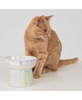 Elevated Cat Bowl: Iridescent