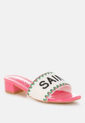 Poshta Saint Tropez Beaded Slip-On Heels