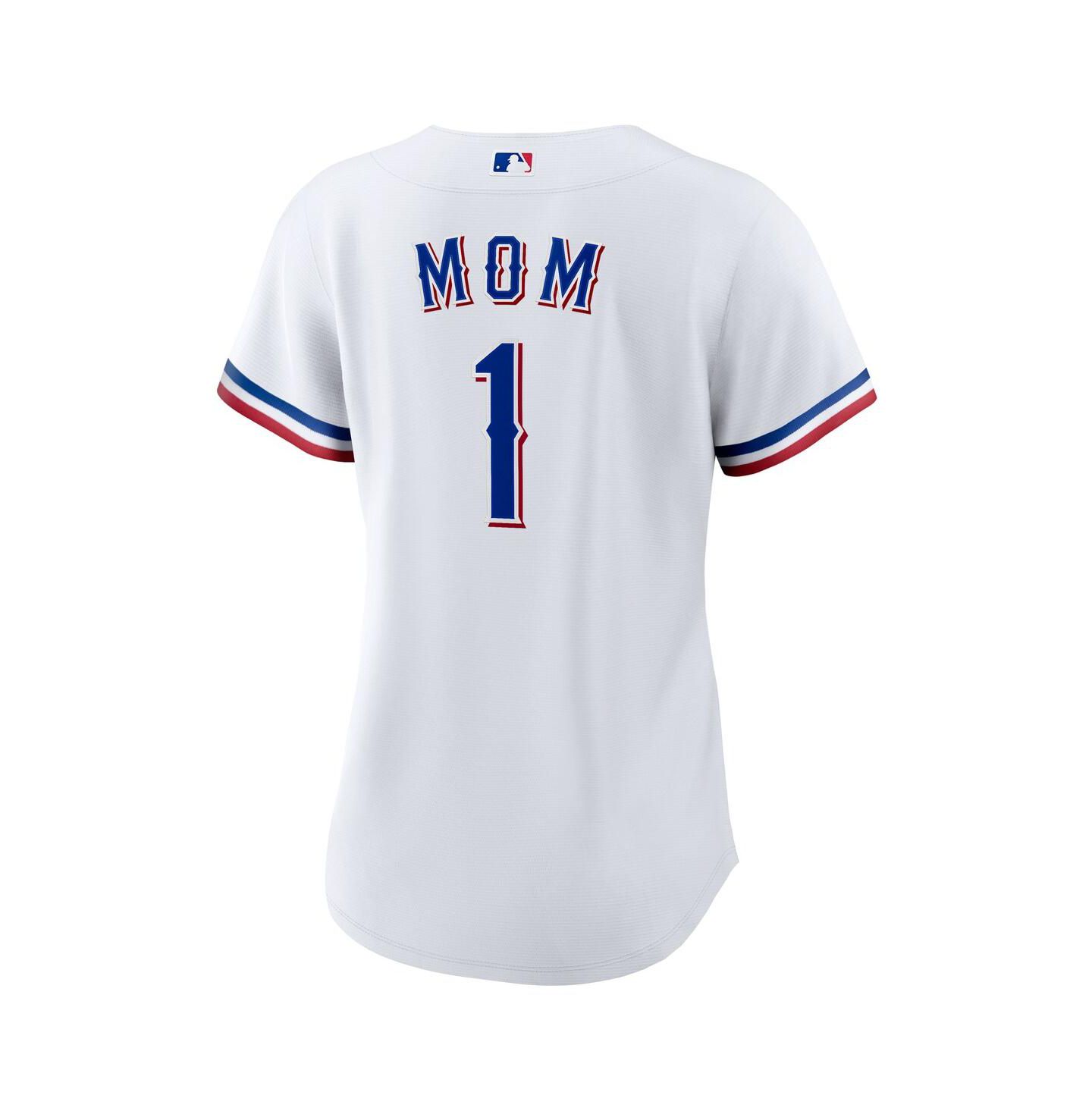 Женский топ Nike White Texas Rangers 1 Mom Home Replica Jersey — фото 2