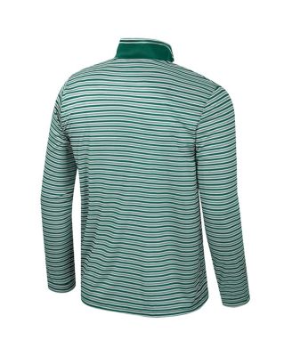 Men's Green Michigan State Spartans Striped Quarter-Zip Top