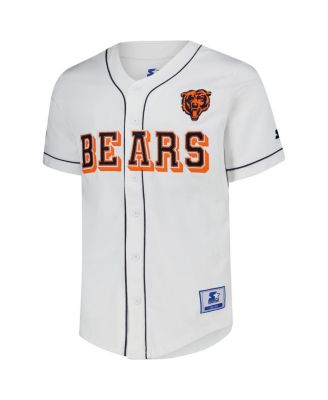 Men's White Chicago Bears Relay Full-Button Baseball Jersey
