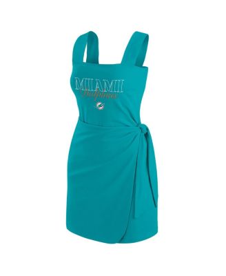 Women's Aqua Miami Dolphins Wrap Dress