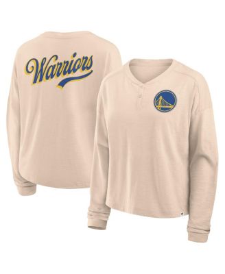Fanatics - Women's Natural Golden State Warriors Boxed Out Drop Fashion Long Sleeve T-Shirt