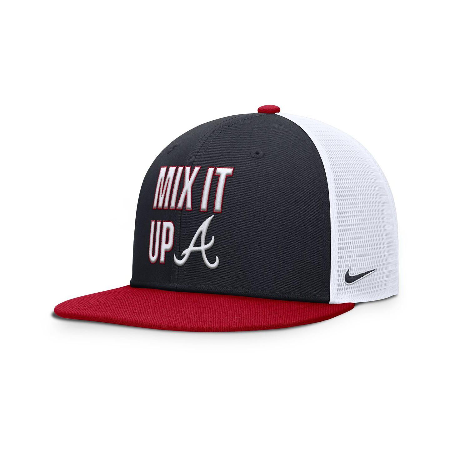 Мужская кепка Nike Navy/Red Atlanta Braves Pro Performance Trucker Snapback Hat — фото 3