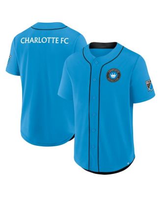 Fanatics - Men's Blue Charlotte FC Injury Time Baseball Jersey