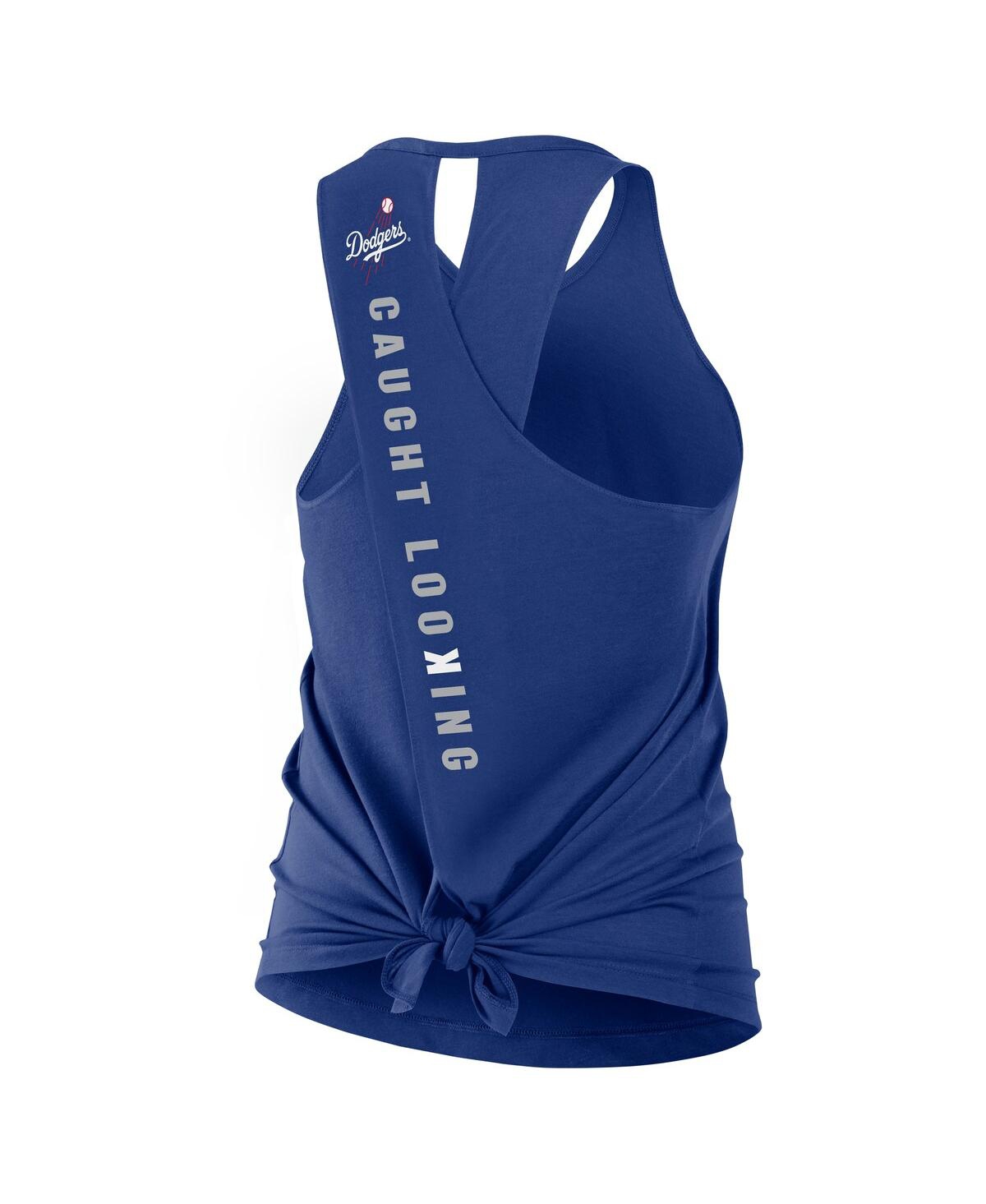 Nike Royal Los Angeles Dodgers Crisscross Performance Tank Top In Royal