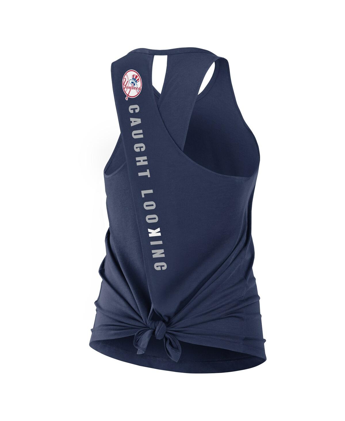 Nike Navy New York Yankees Crisscross Performance Tank Top In Blue