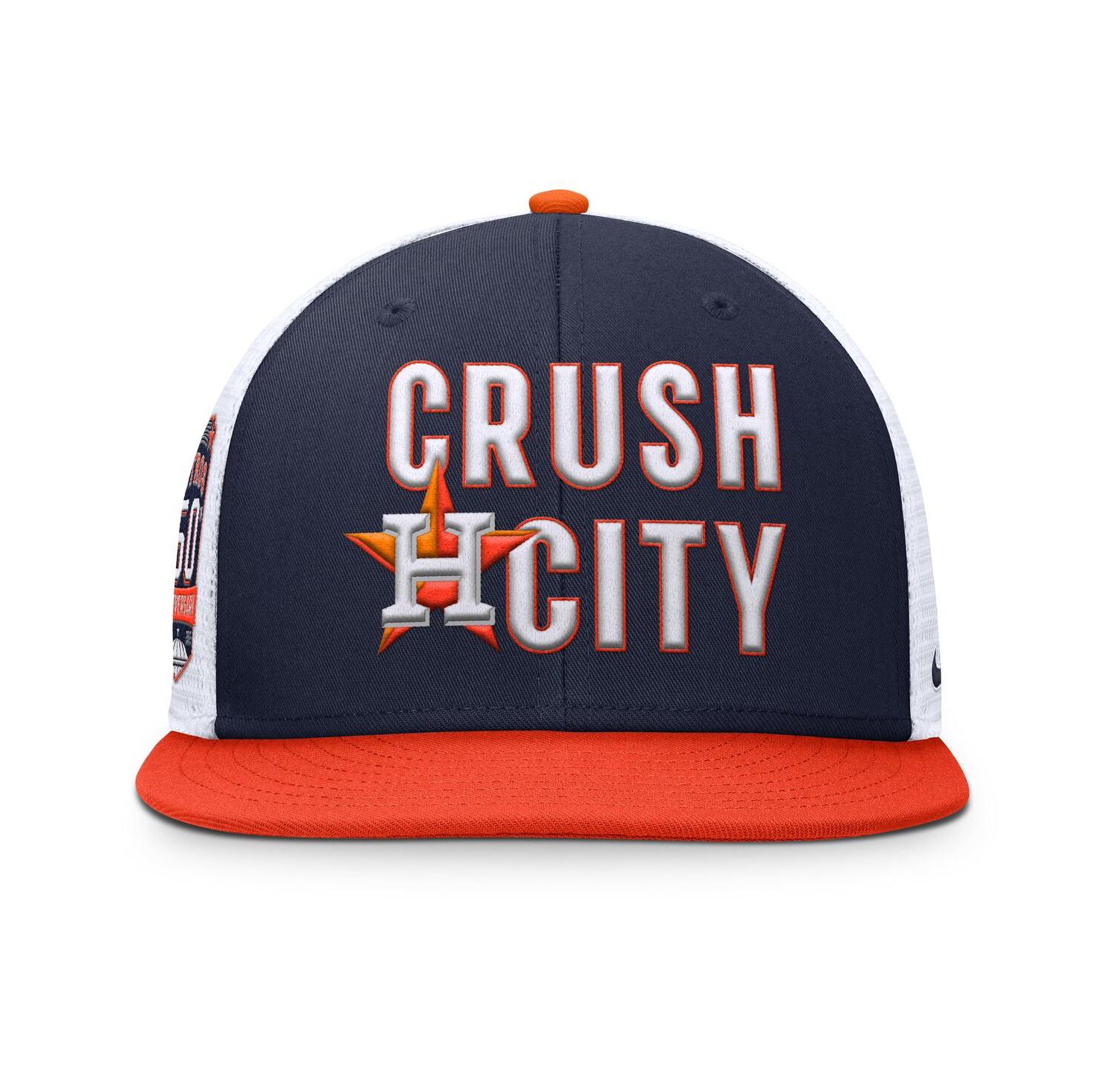 Men's Navy/Orange Houston Astros Pro Performance Trucker Snapback Hat