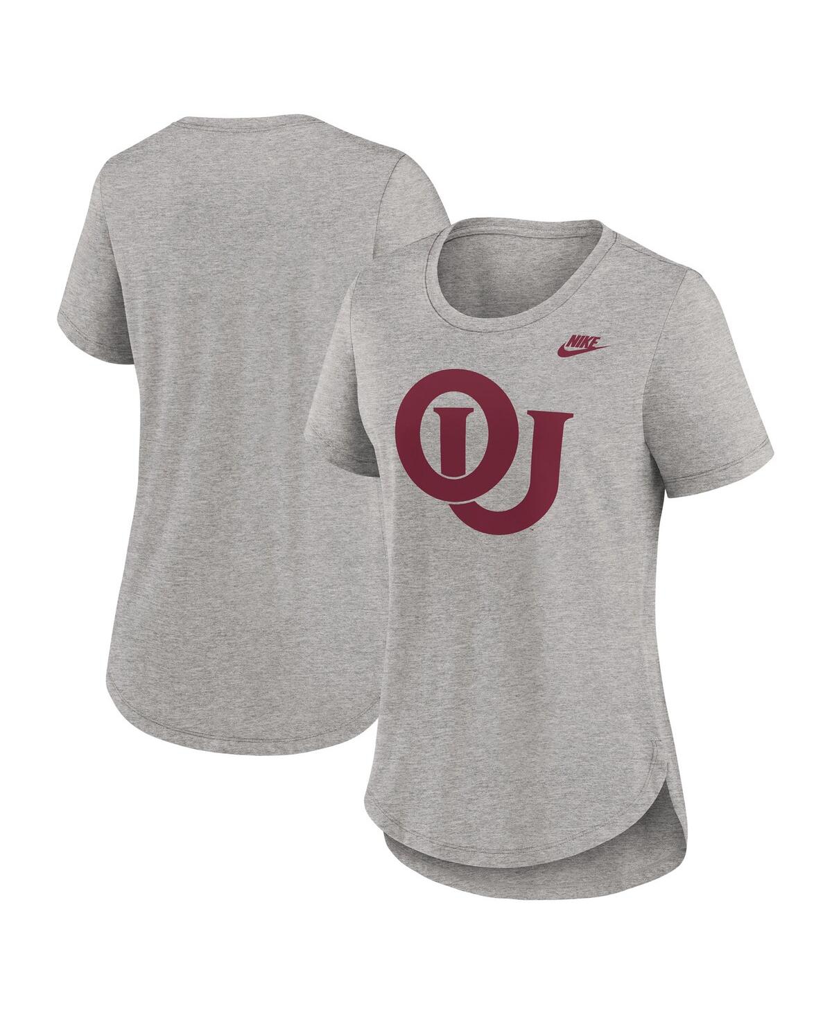Nike Women's Heather Gray Oklahoma Sooners Legacy Tri-blend T-shirt In Heather Gray